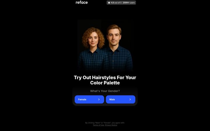 Screenshot of perfect-ai-hairstyles-aplvn.app