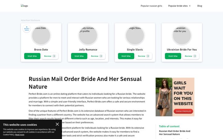 Screenshot of perfect-bride.com