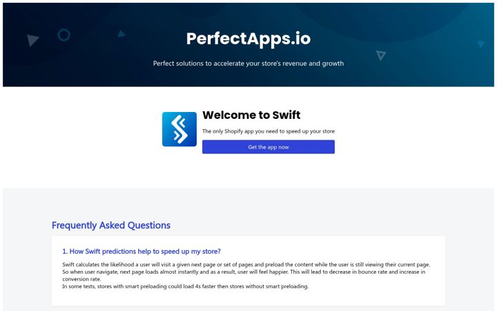 Screenshot of perfectapps.io