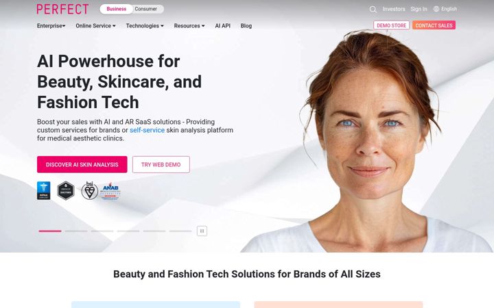 Screenshot di perfectcorp.com