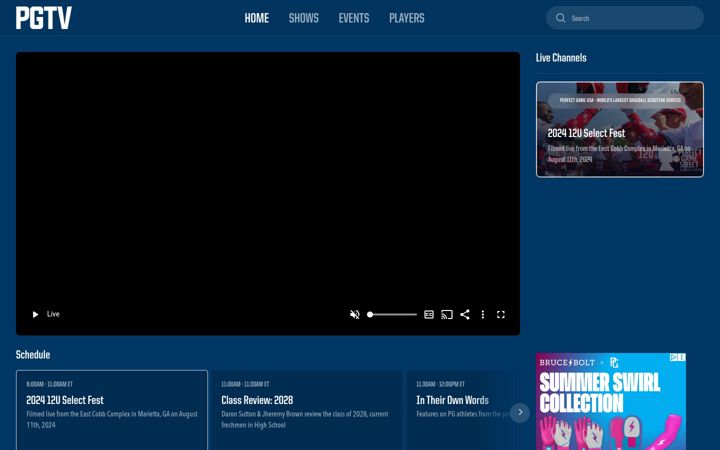 Screenshot of perfectgame.tv