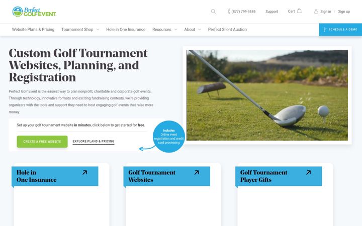 Screenshot of perfectgolfevent.com