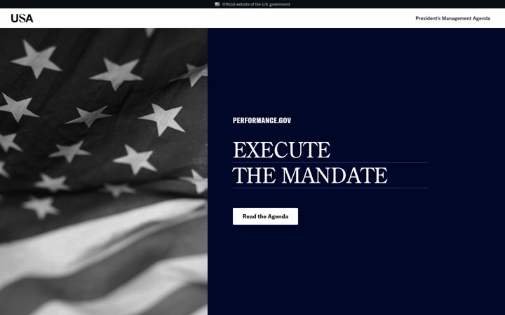 Screenshot of performance.gov