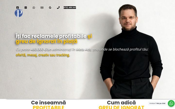 Captură de ecran a performanceads.ro
