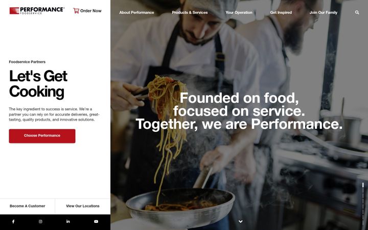 Screenshot of performancefoodservice.com