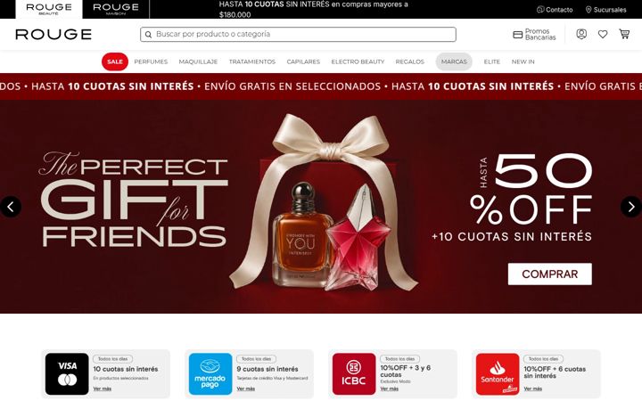 Screenshot of perfumeriasrouge.com