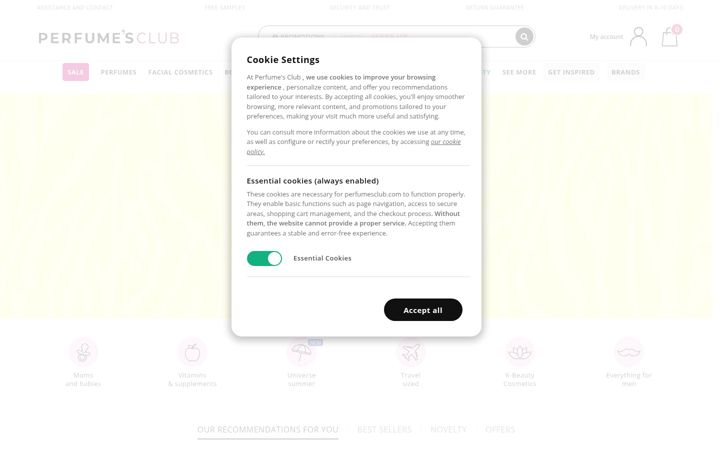 Screenshot of perfumesclub.co.uk