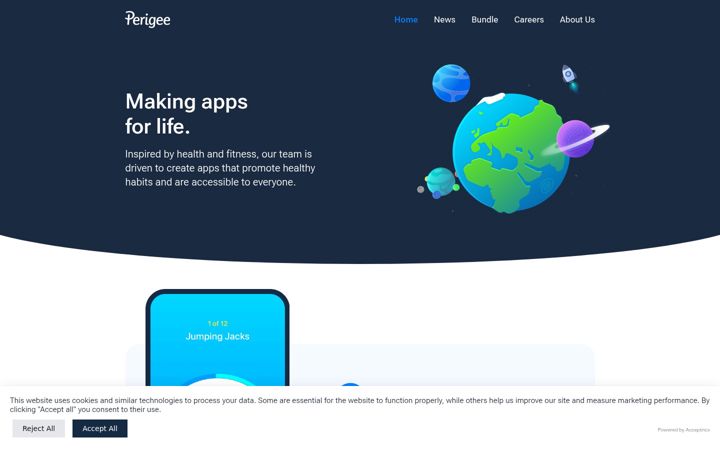 Screenshot of perigee.se
