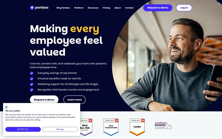 Screenshot of perkbox.com
