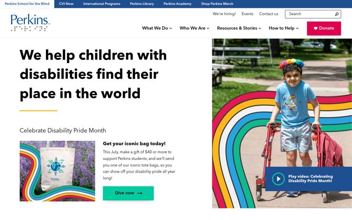 Screenshot of perkins.org