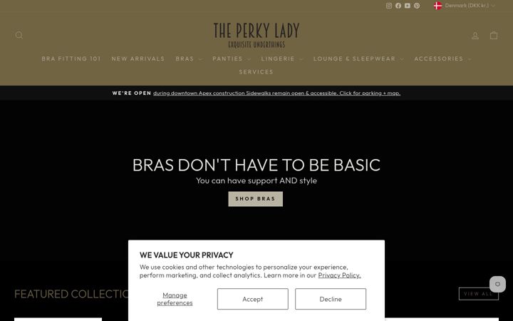 Екранна снимка на perkyladyunderthings.com