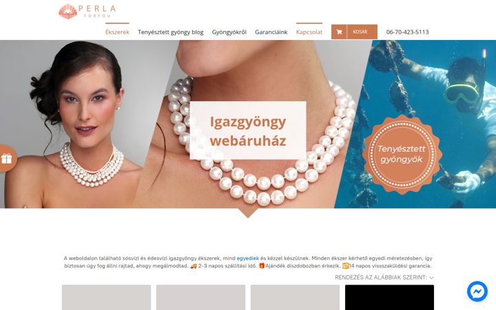 Skjámynd af perlaforyou.hu