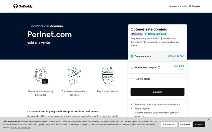 Snímek obrazovky perlnet.com