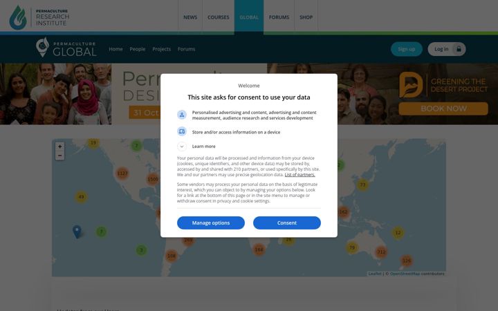 Screenshot of permacultureglobal.org