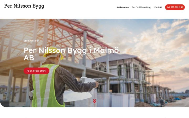 Screenshot of pernilssonbygg.nu