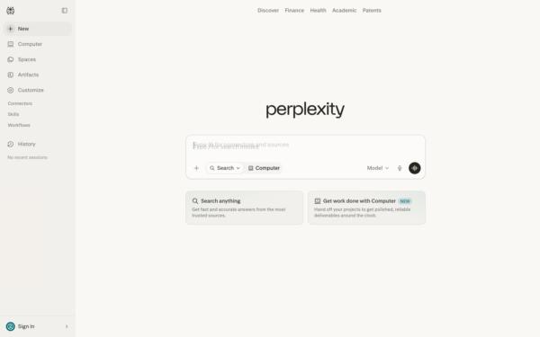 Screenshot of perplexity.ai