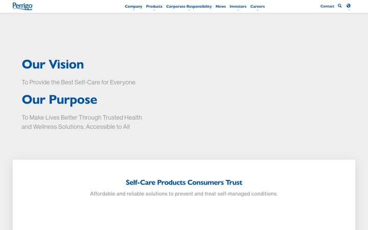Screenshot of perrigo.com