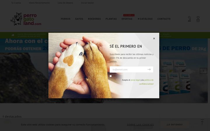 Captura de ecrã de perrogatoland.com