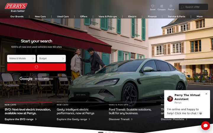 Screenshot of perrys.co.uk