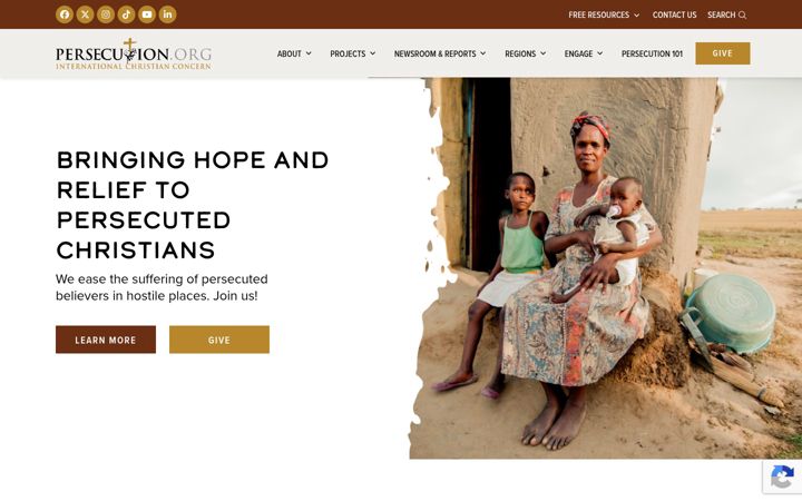 Screenshot of persecution.org