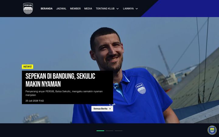 Screenshot of persib.co.id