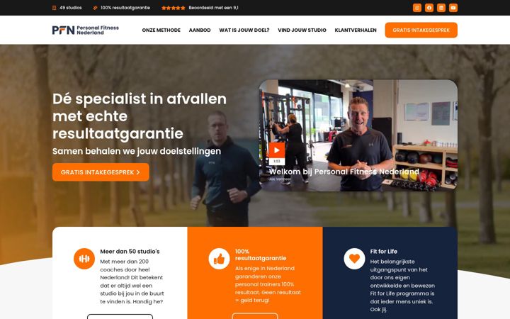 Captura de ecrã de personalfitnessnederland.nl