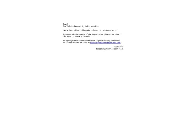 Snimka zaslona za personalizationmall.com