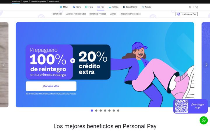 Screenshot of personalpay.com.ar