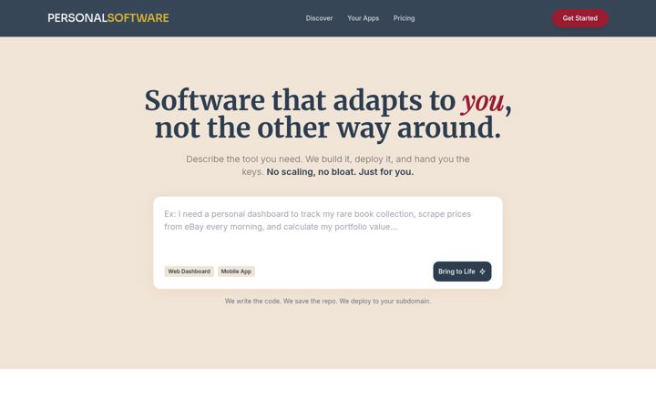 Screenshot of personalsoftware.space