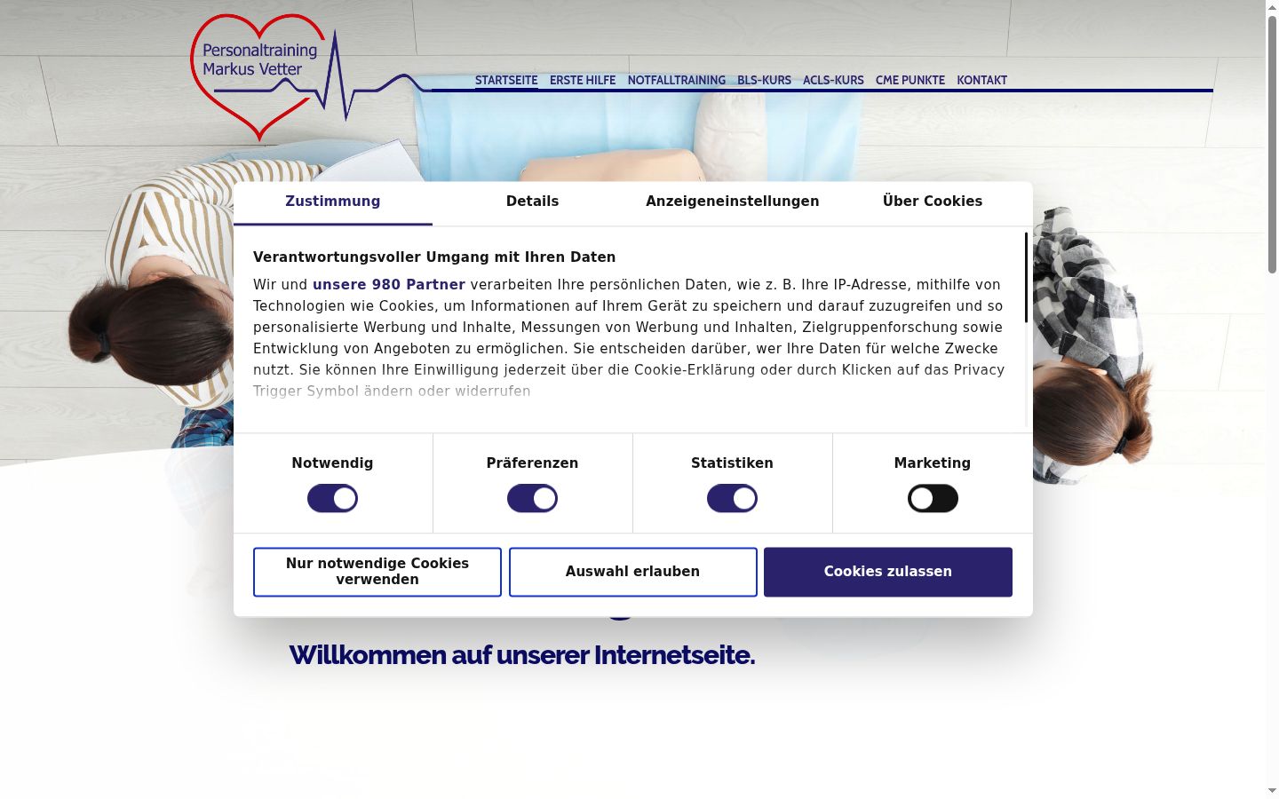 Sutikimo reklamjuostės, rodytos prieš bet kokią sąveiką, ekrano kopija