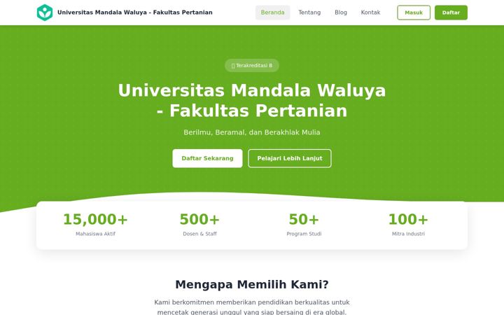 Screenshot of pertanianumwbuton.ac.id