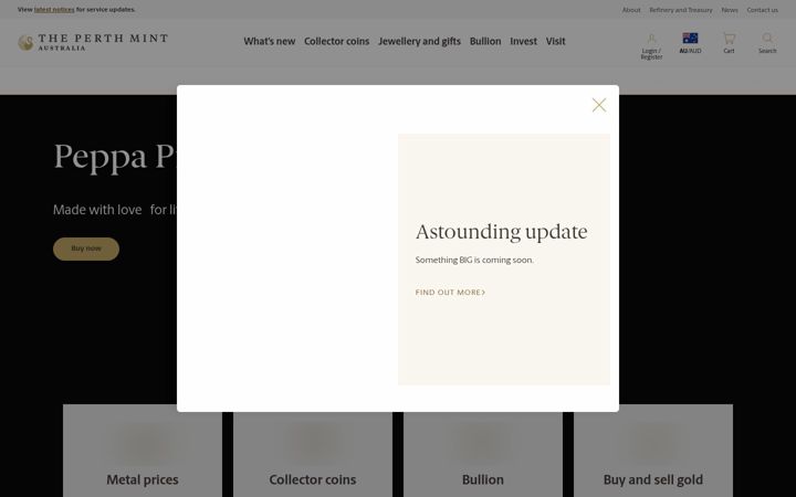 Screenshot of perthmint.com