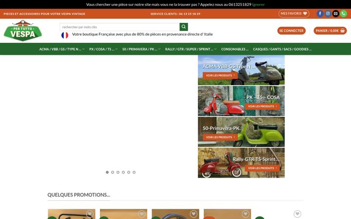 Ekraanipilt saidist pertuttovespa.com