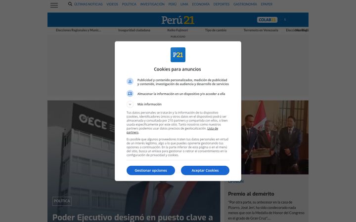 Screenshot van peru21.pe