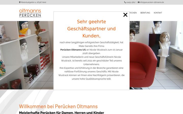 Screenshot di peruecken-oltmanns.de