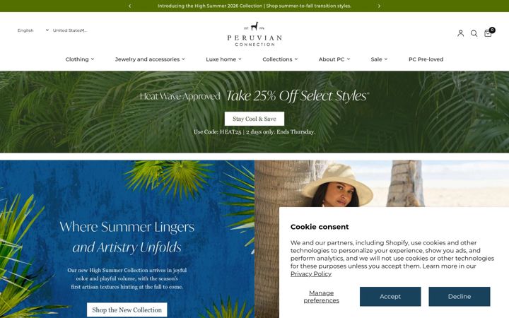 Skjermbilde av peruvianconnection.com