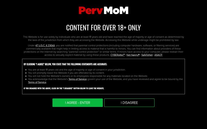 Screenshot of pervmom.com