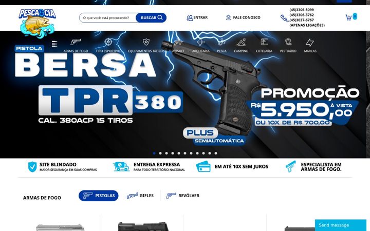 Screenshot of pescaeciaarmas.com.br