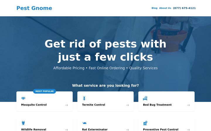 Screenshot ta' pestgnome.com