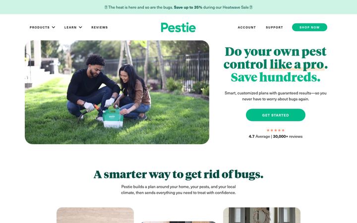 Screenshot of pestie.com
