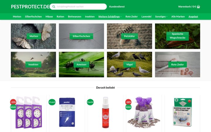 Captura de ecrã de pestprotect.de