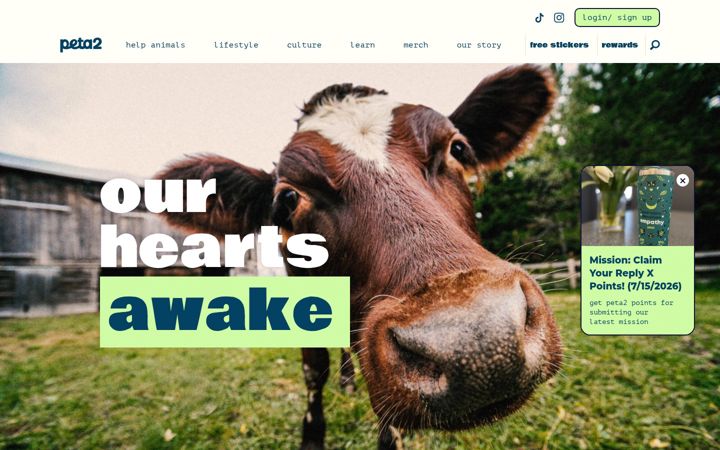 Screenshot of peta2.com