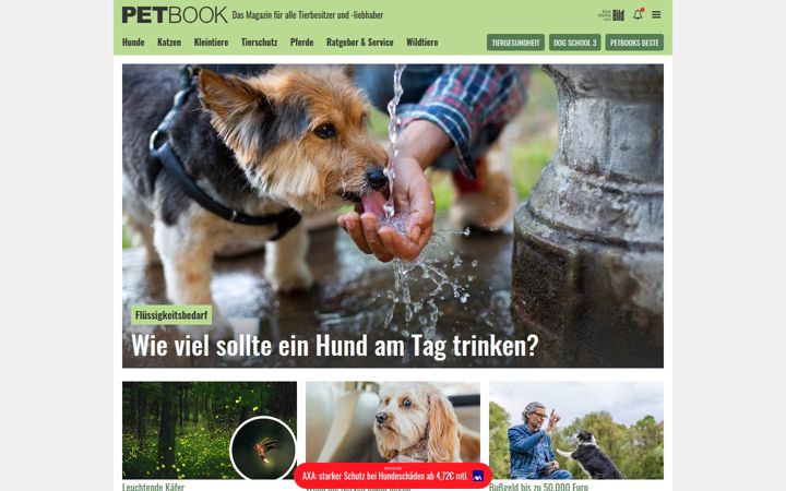 Capture d'écran de petbook.de