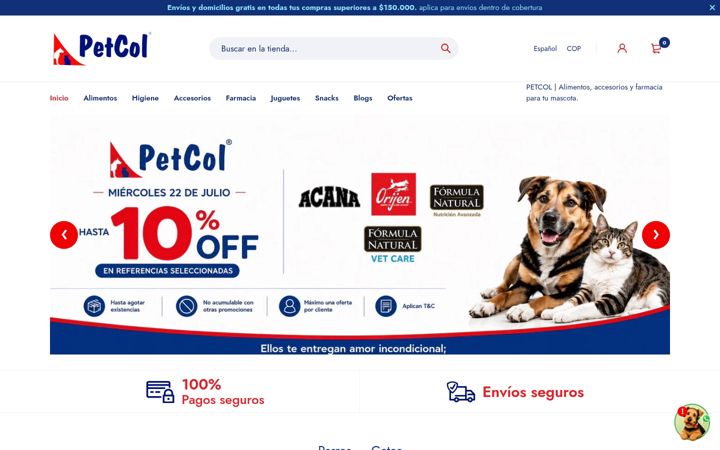Screenshot of petcol.co