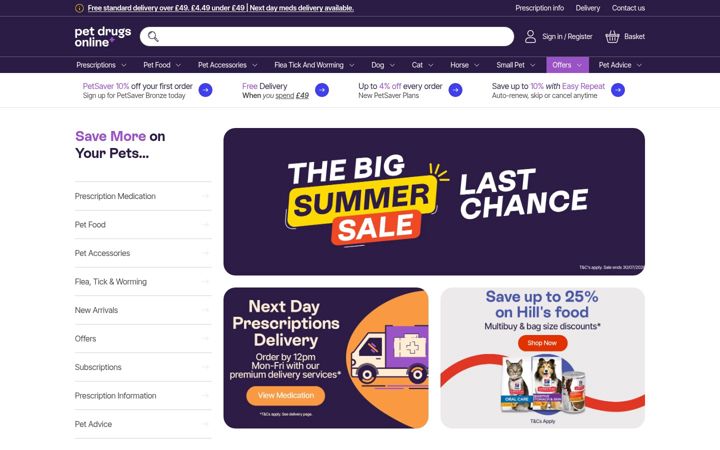 Screenshot of petdrugsonline.co.uk