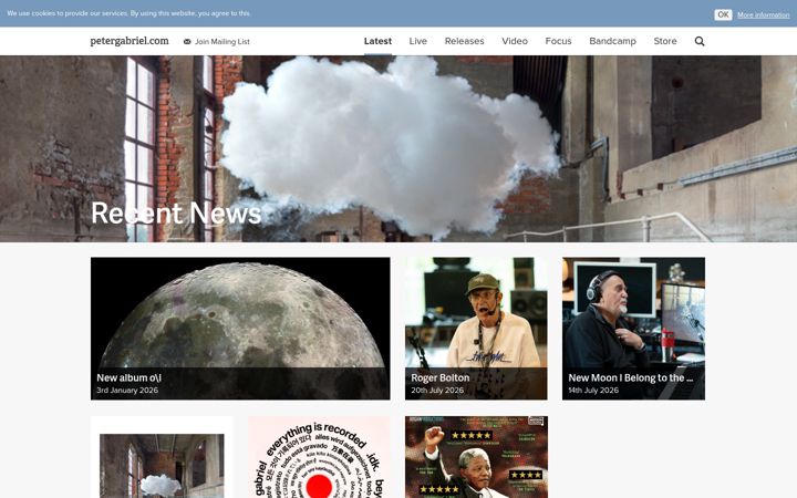Screenshot of petergabriel.com
