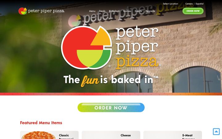 Screenshot of peterpiperpizza.com