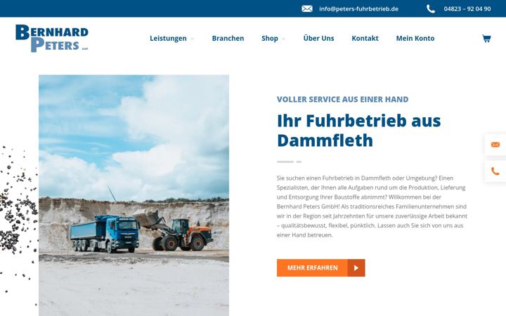 Ekrānuzņēmums no peters-fuhrbetrieb.de