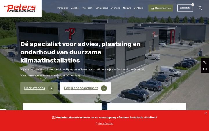 Skærmbillede af peters-installatietechniek.nl