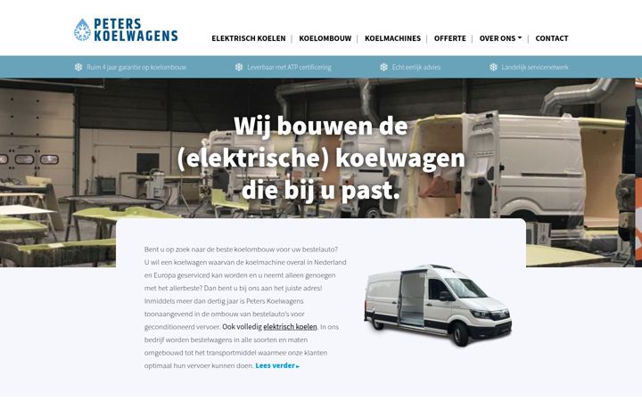 Screenshot ta' peterskoelwagens.nl